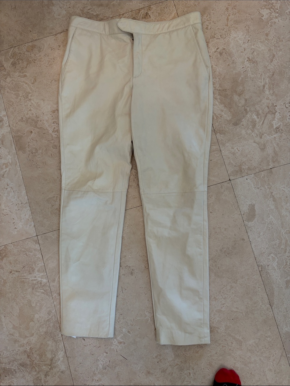 Theyskens' Theory Cream Leather Pants